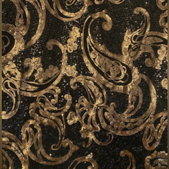 Black and Gold paisley sequins Penningtons tank top, NWT, sz 1X - Picture 2 of 5